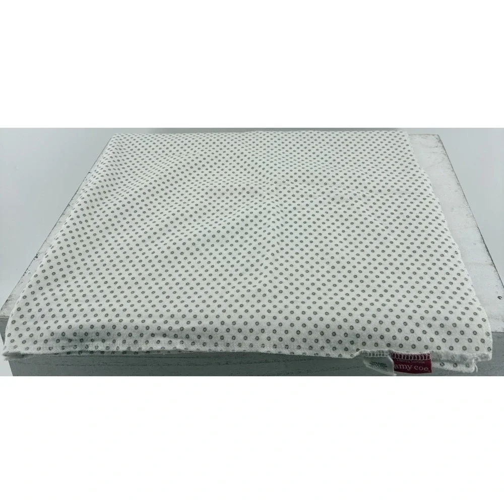 Vintage Amy Coe White & Green Dot Baby Blanket Limited Edition Cotton 36